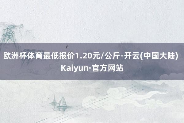 欧洲杯体育最低报价1.20元/公斤-开云(中国大陆) Kaiyun·官方网站