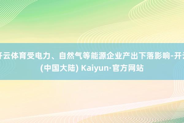 开云体育受电力、自然气等能源企业产出下落影响-开云(中国大陆) Kaiyun·官方网站