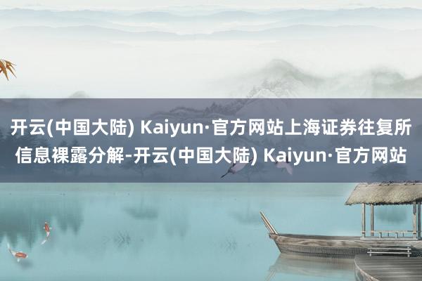 开云(中国大陆) Kaiyun·官方网站上海证券往复所信息裸露分解-开云(中国大陆) Kaiyun·官方网站